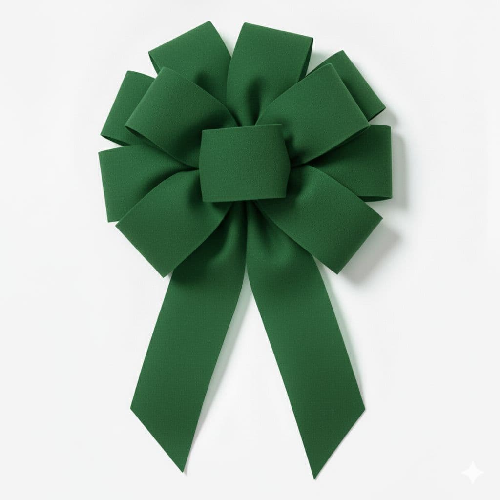 10 Loop Matte Bow Green