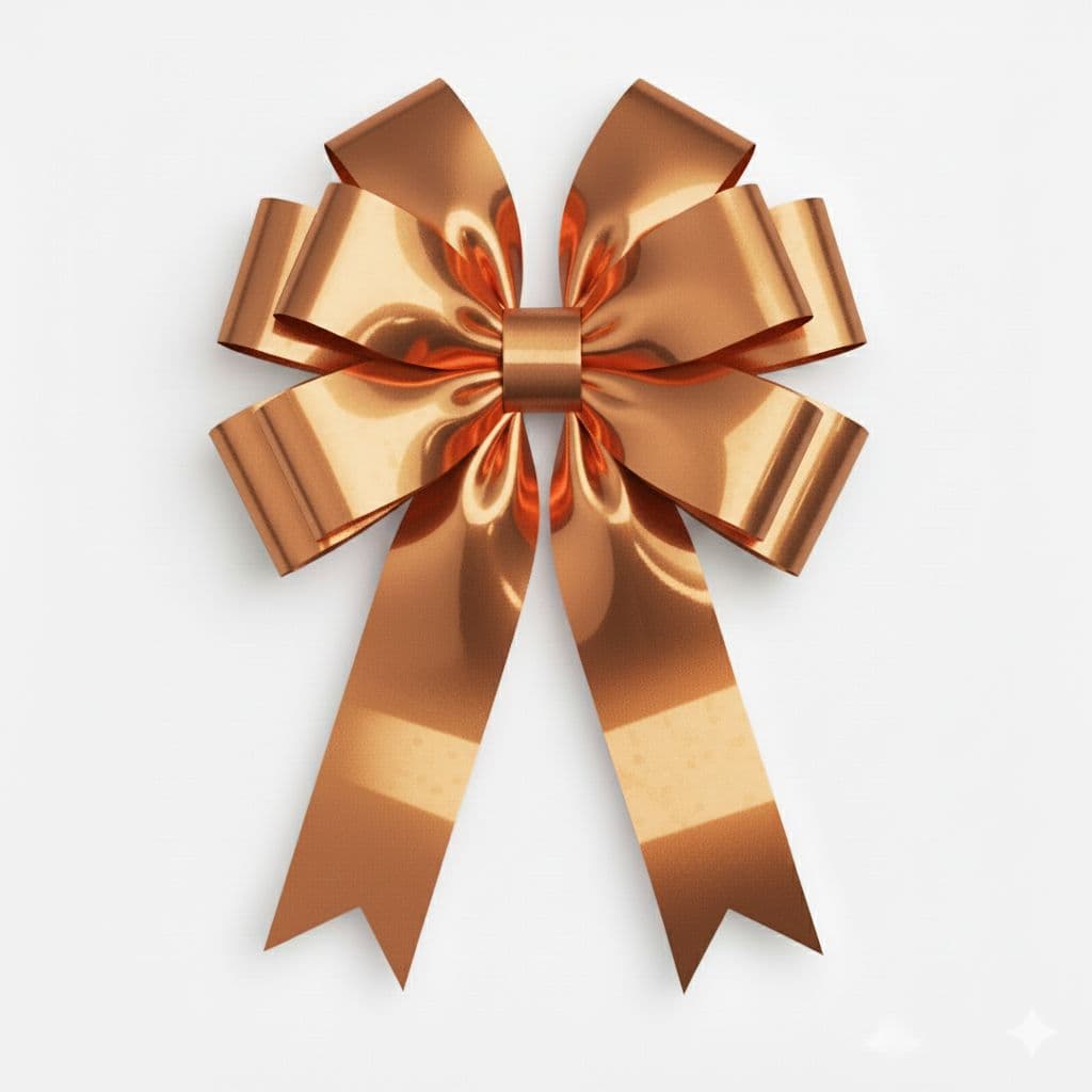 10 Loop Metallic Sheen Bow Copper