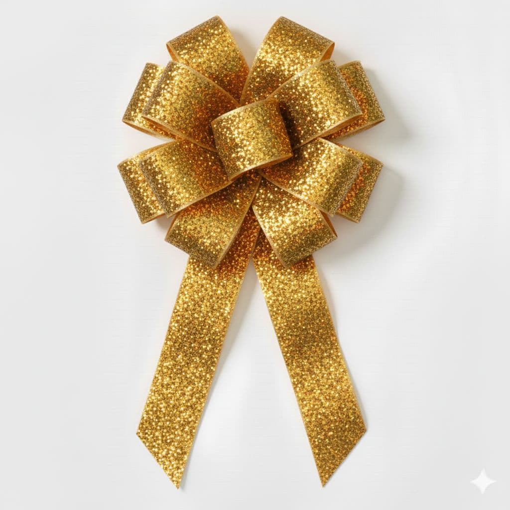 12 Loop Frosted Bow Gold