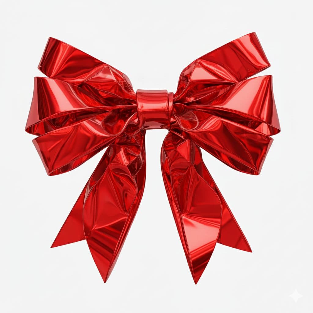 6 Loop Metallic Sheen Bow Red