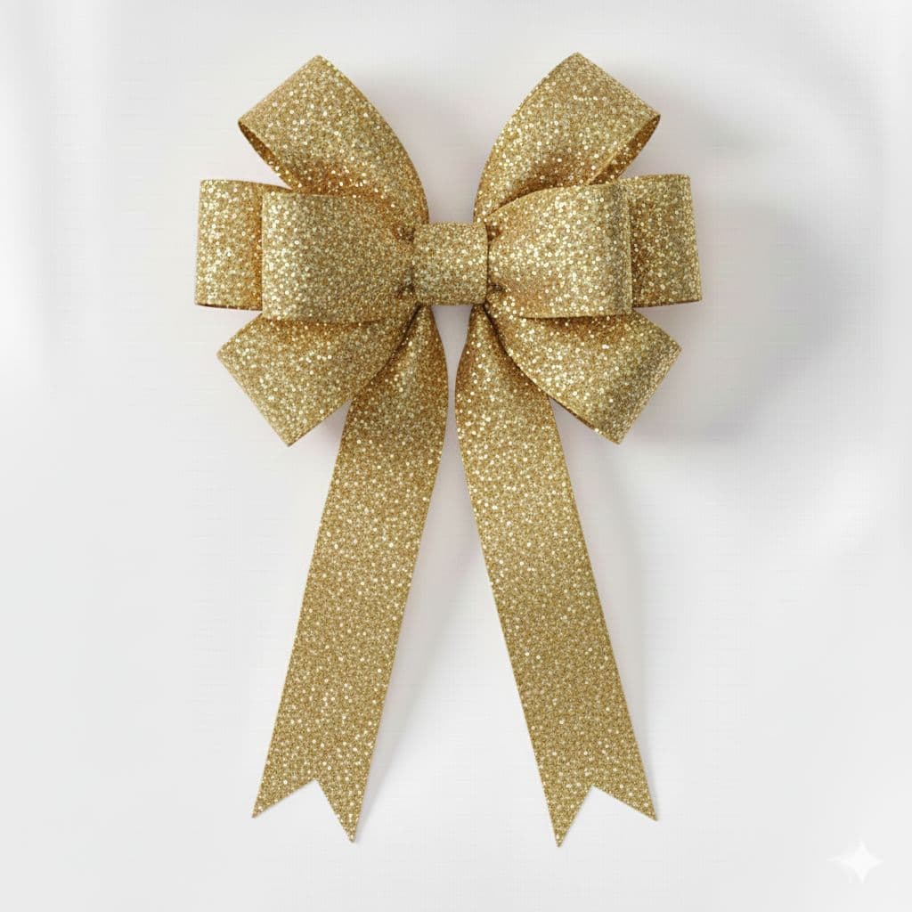 8 Loop Frosted Bow Gold