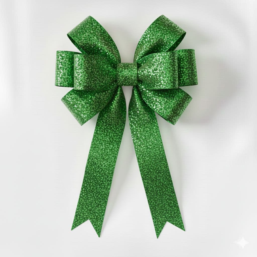 8 Loop Frosted Bow Green