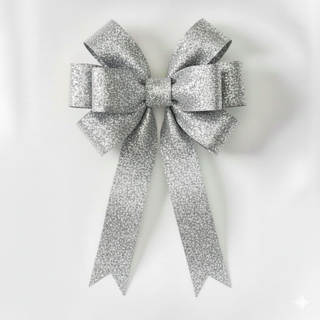8 Loop Frosted Bow Silver