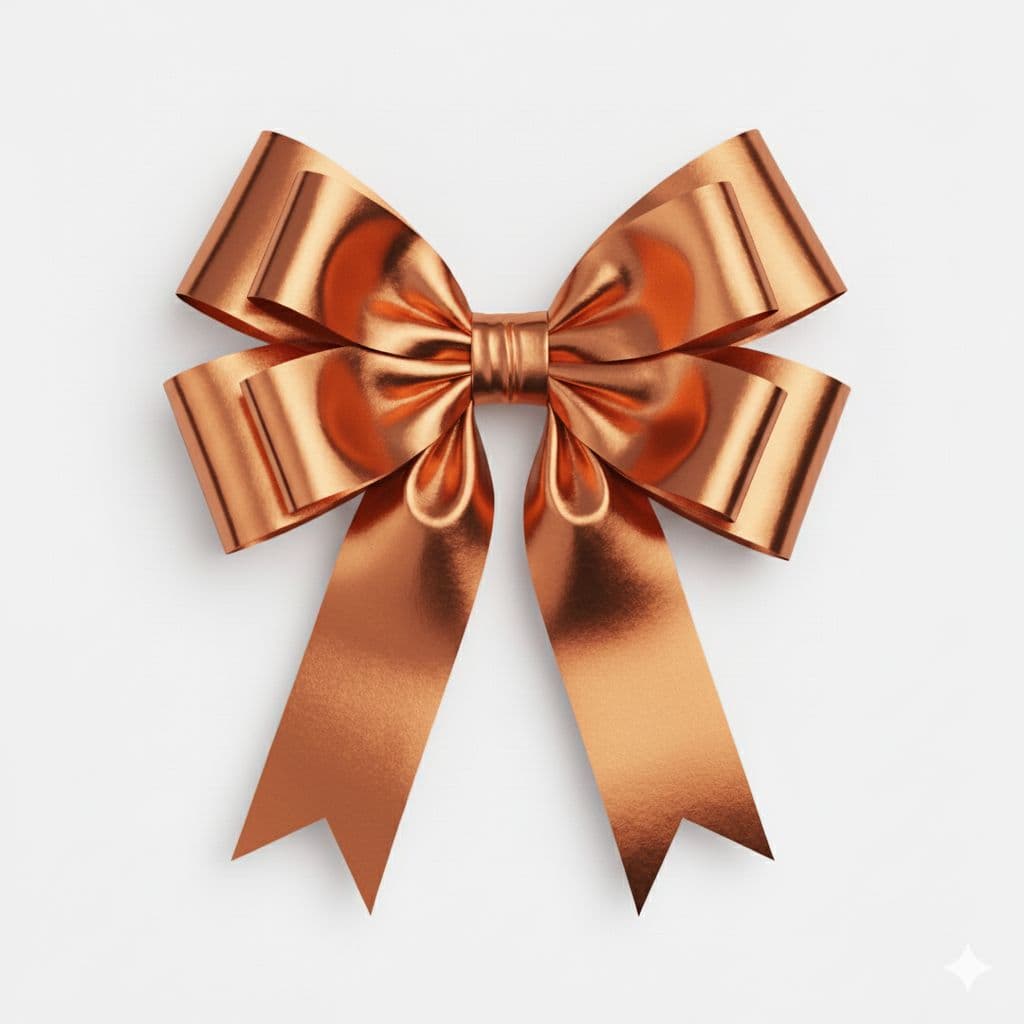8 Loop Metallic Sheen Bow Copper