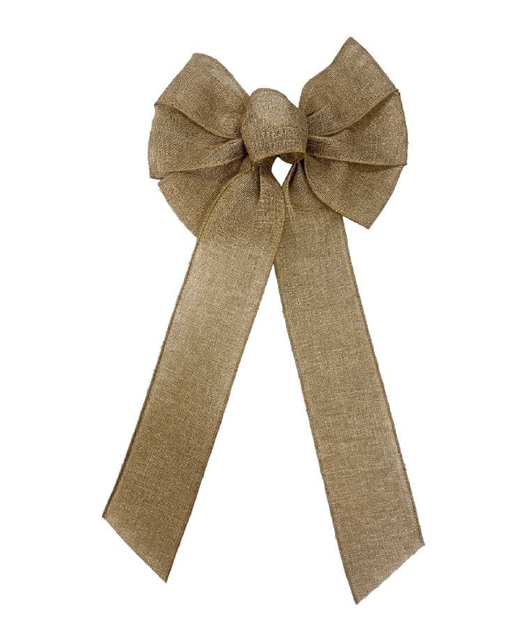 Natural Ribbon Bow 14 Inch 8.5 Inch 7 Loop