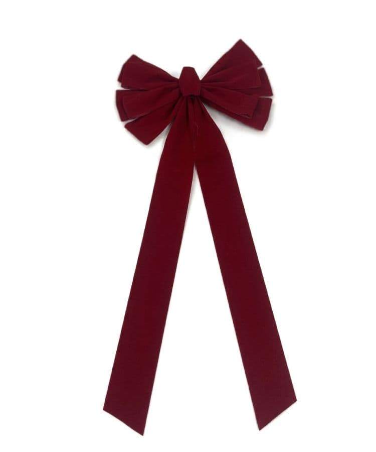 Red Velvet Ribbon Bow 26 Inch 7 Loop Wired