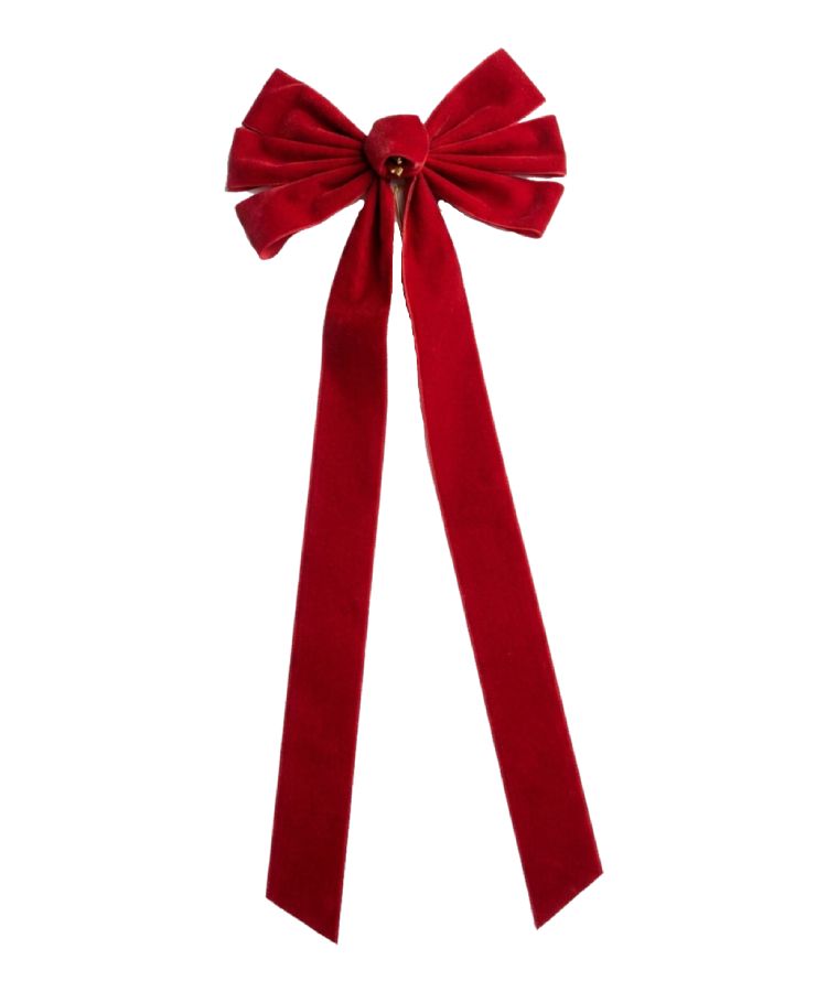 Red Velvet Ribbon Bow 28 Inch 7 Loop 4 Inch Width