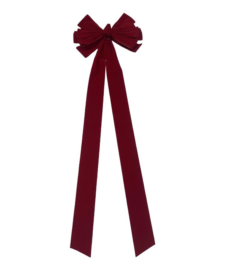 Red Velvet Ribbon Bow 50 Inch 13 Loop 4 Inch Width